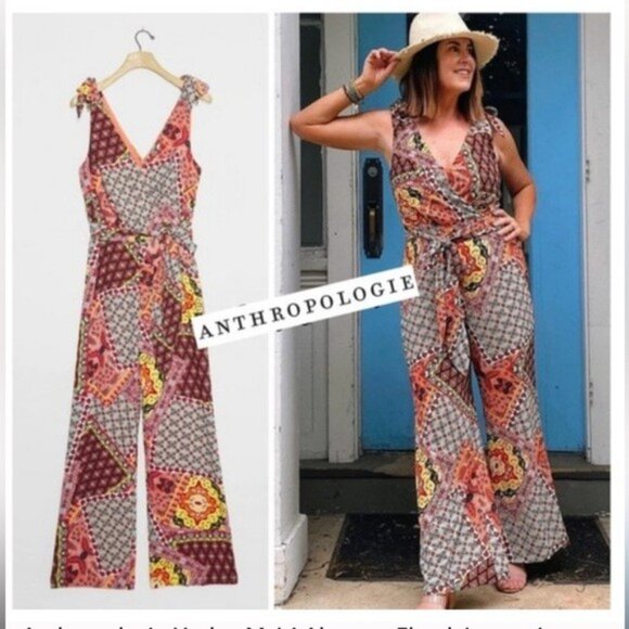 Anthropologie Pants - NWT ANTHROPOLOGIE Mairi Abstract Print Jumpsuit - Size M